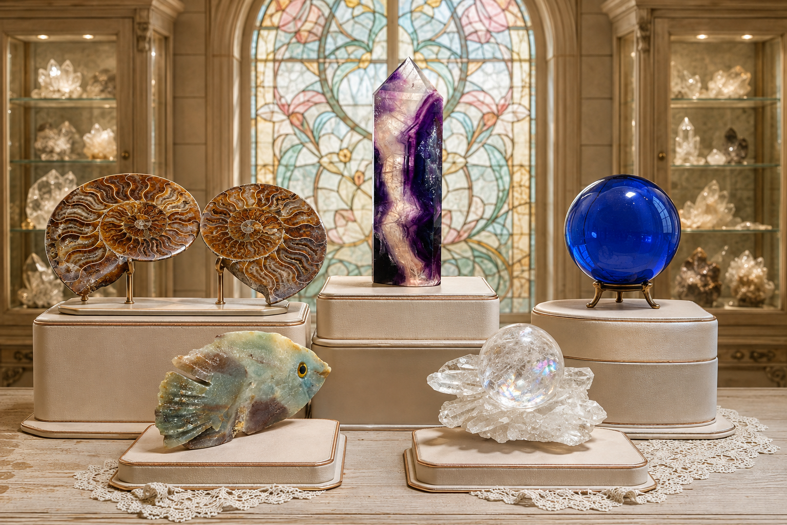 One of a Kind Crystal Gemstone Collectibles Display Room
