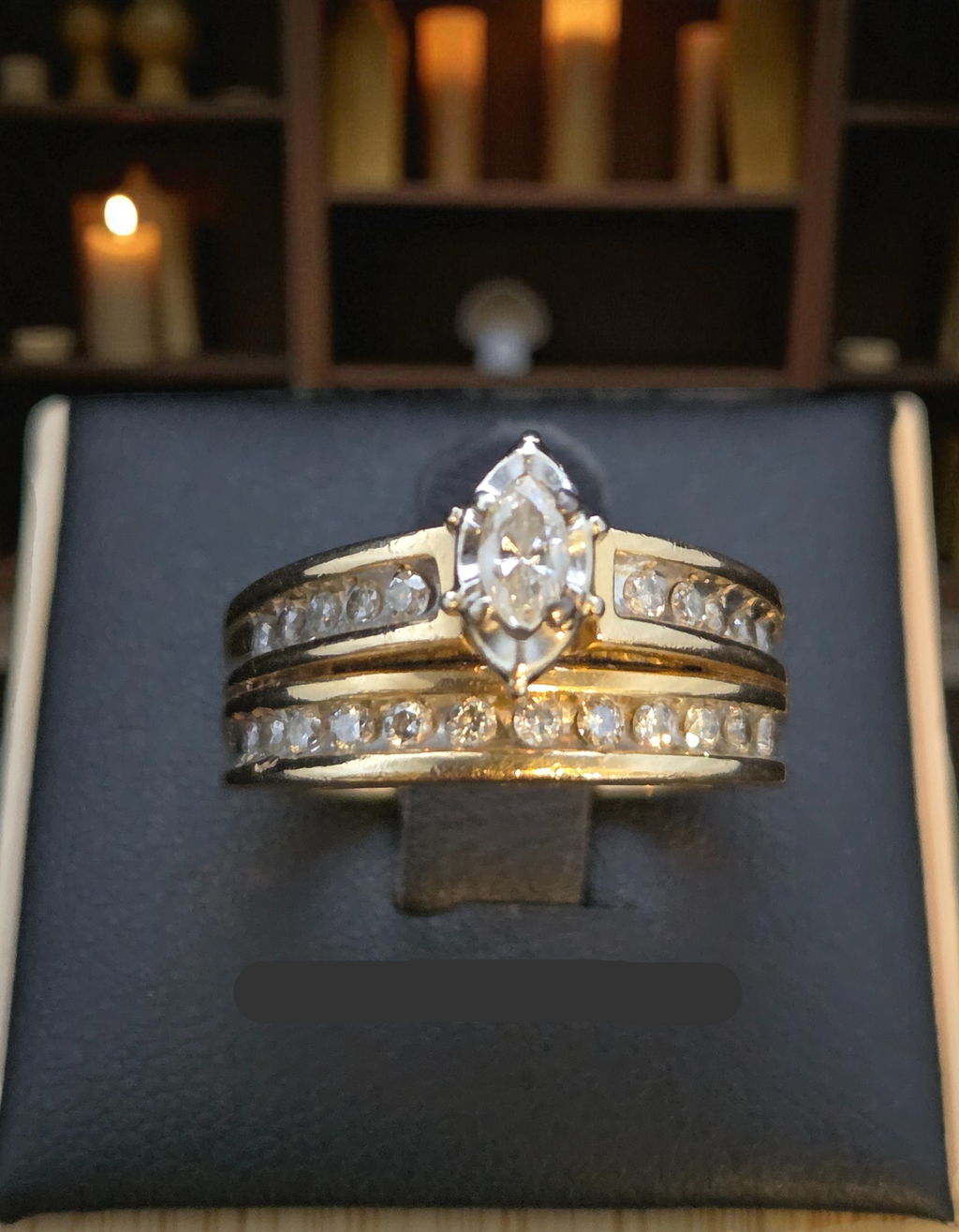 10k Yellow Gold Engagement Wedding Ring Band Set