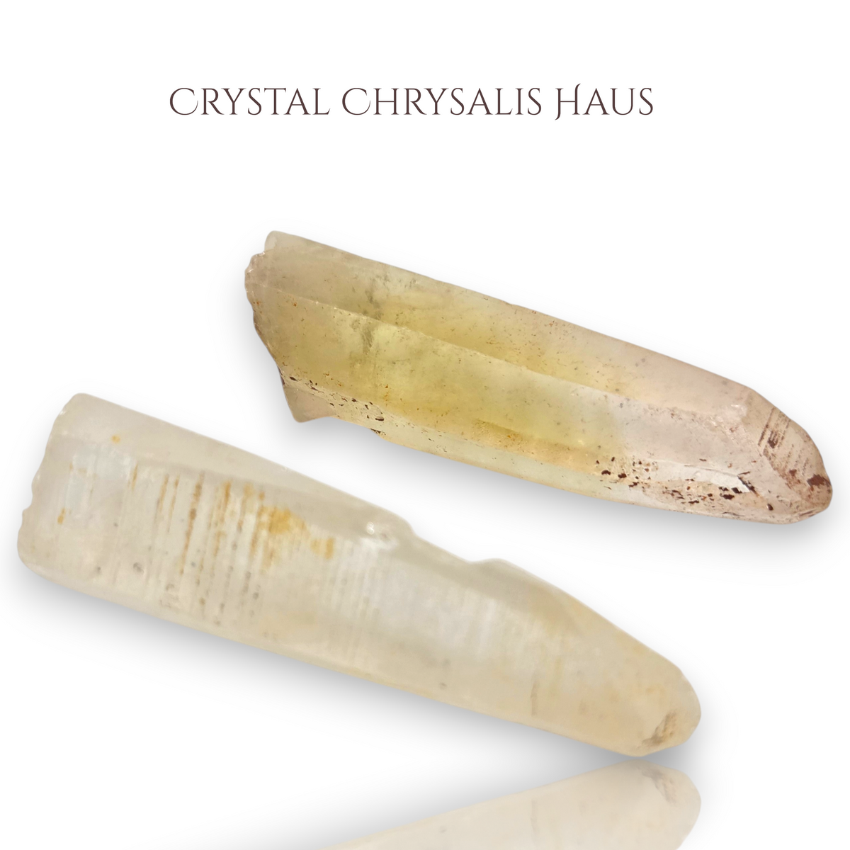 Set of Natural Lemurian Clear and Smoky Pyramid Crystal Points - 21.3 Grams