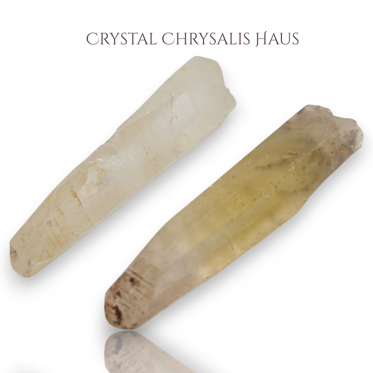Set of Natural Lemurian Clear and Smoky Pyramid Crystal Points - 21.3 Grams