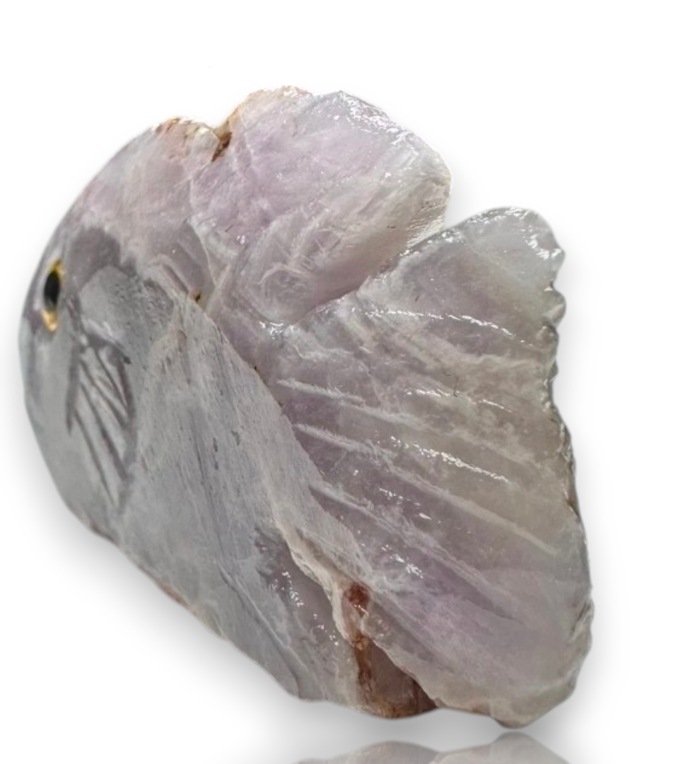 Natural Carved Life Like Amethyst Crystal Fish Collectible