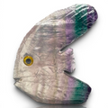 Natural Hand Carved Life Like Fluorite Crystal Tall Fish Stone Collectible