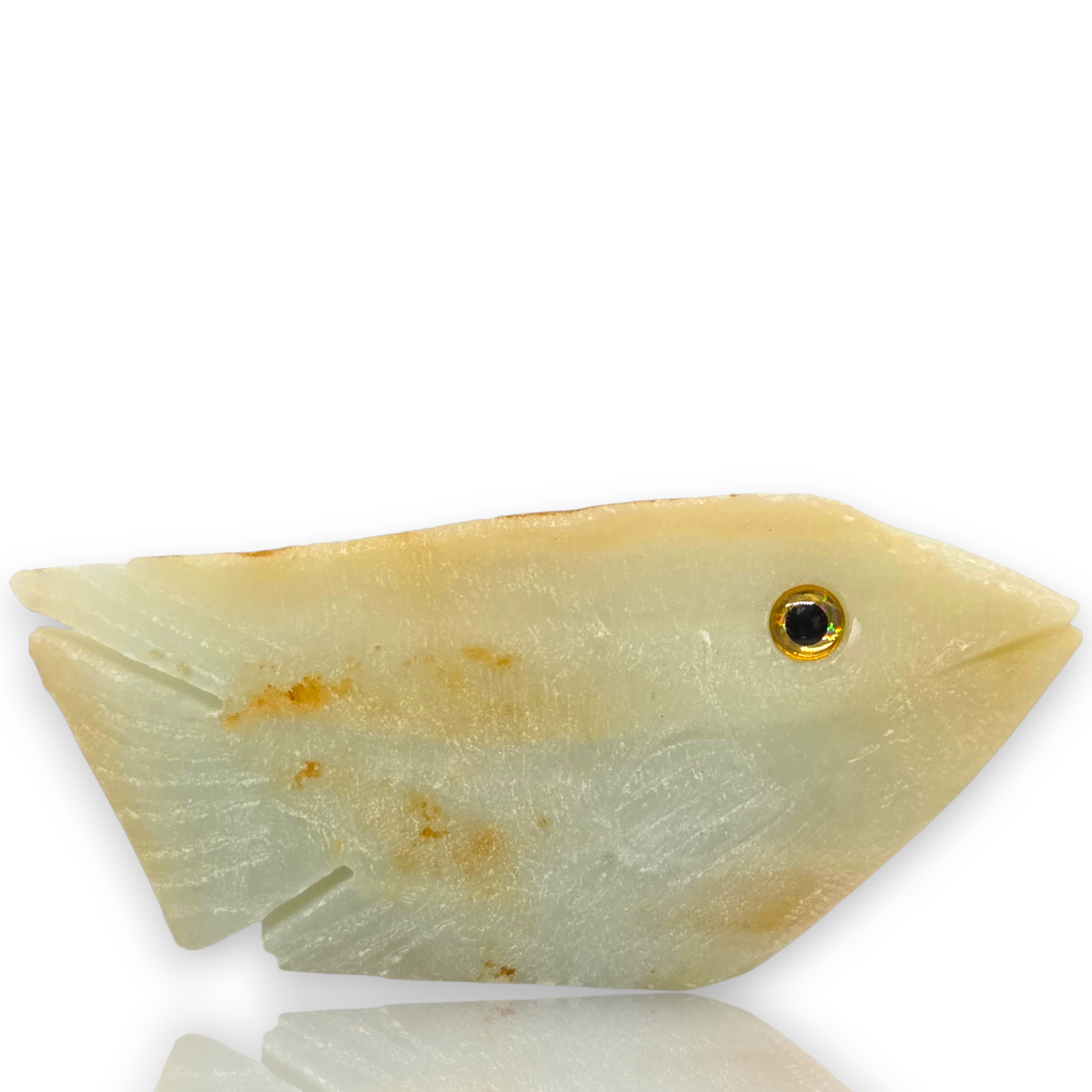 Curio Cabinet Amazonite Gemstone Fish Stone Collectible