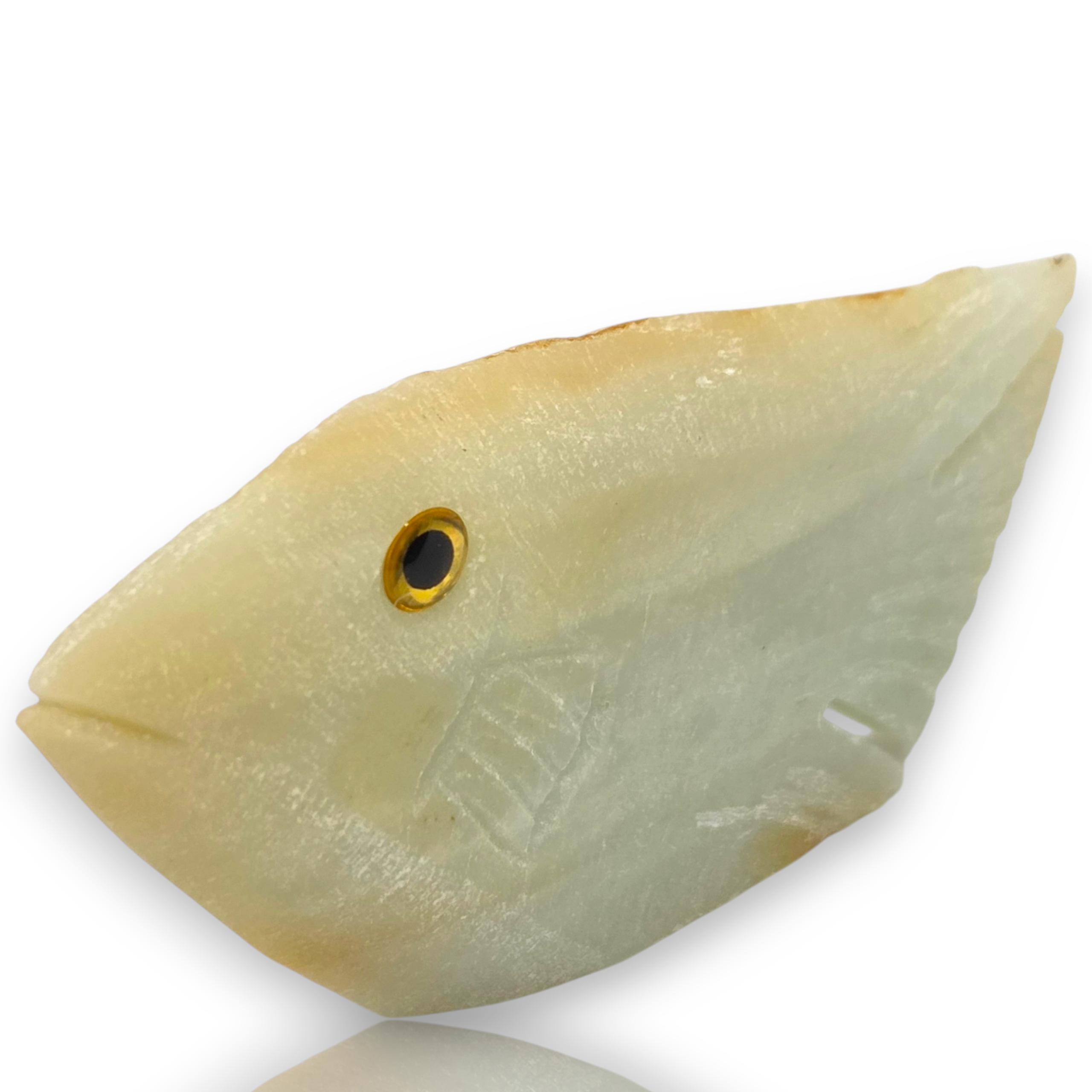 Curio Cabinet Amazonite Gemstone Fish Stone Collectible