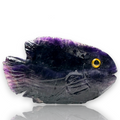 Curio Cabinet Deep Purple Fluorite Carved Life Like Fish Collectible