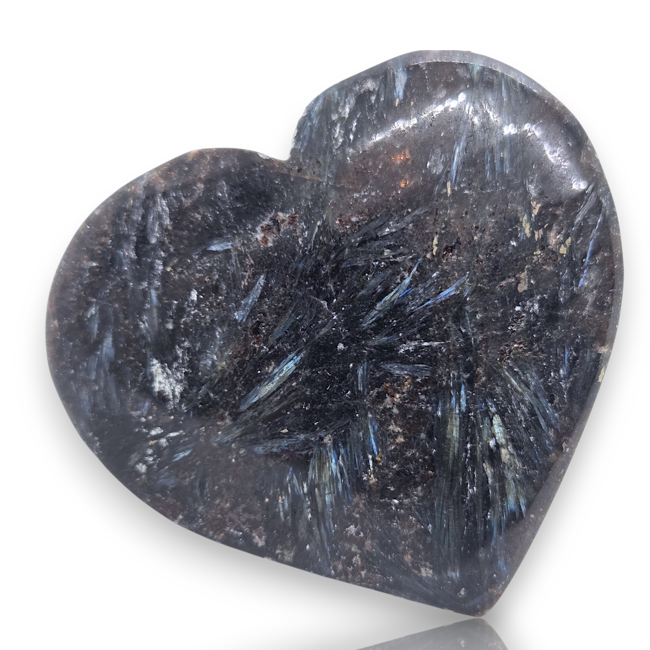 Natural Carved Polished Large Astrophyllite Heart Gemstone