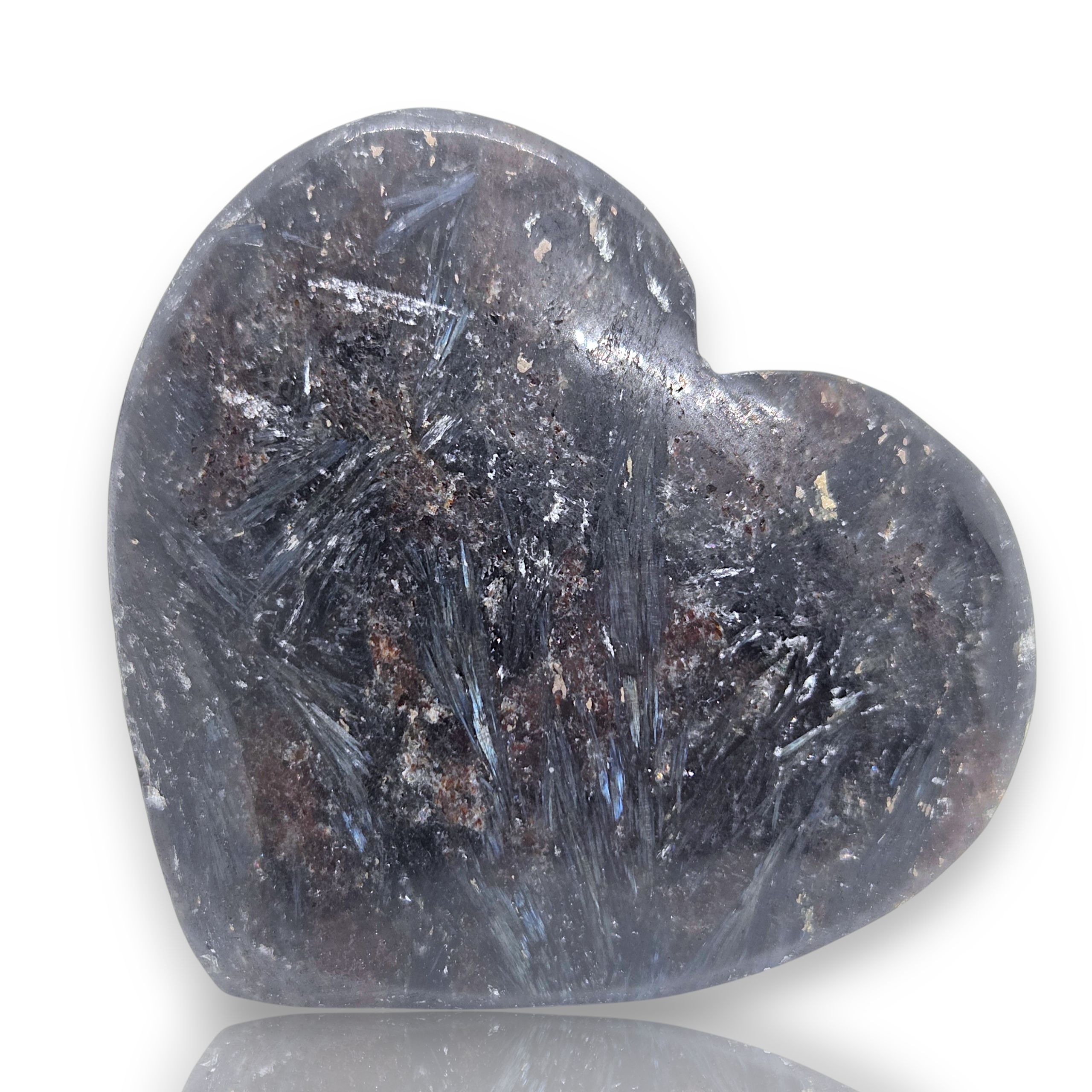 Natural Carved Polished Large Astrophyllite Heart Gemstone