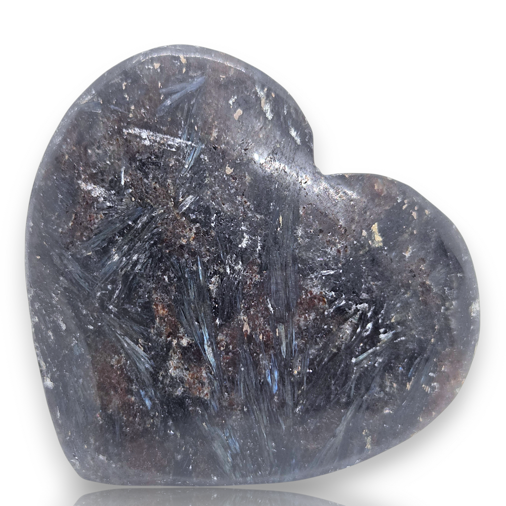 Natural Carved Polished Large Astrophyllite Heart Gemstone