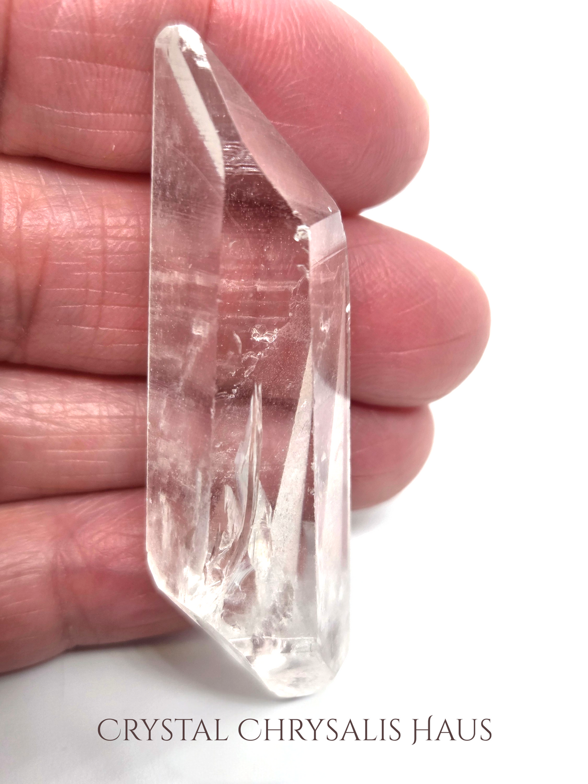 A+ Natural Water Clear Striated Lemurian Crystal Point - 14.7 Grams