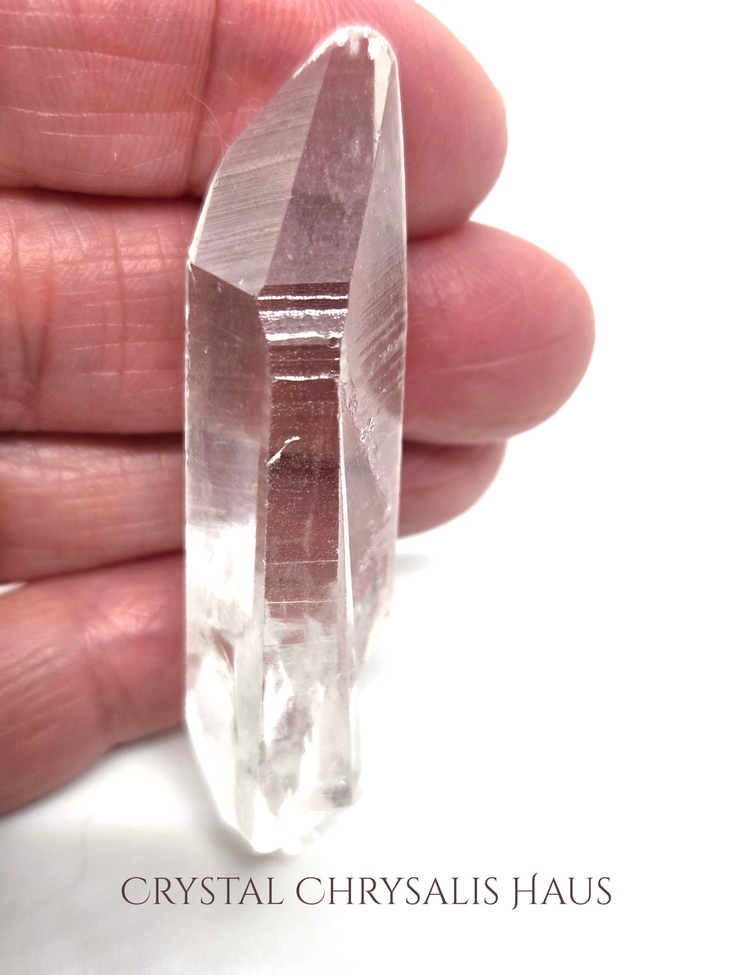 A+ Natural Water Clear Striated Lemurian Crystal Point - 14.7 Grams