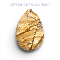 Natural Pear Cut Large Picture Jasper Gemstone Drilled Flatback Cabochon