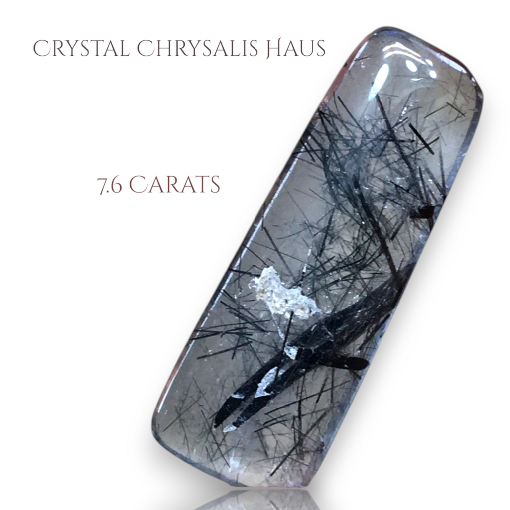 Natural A+ Water Clear Black Tourmaline Rutile Quartz Crystal - 7.6 Carats