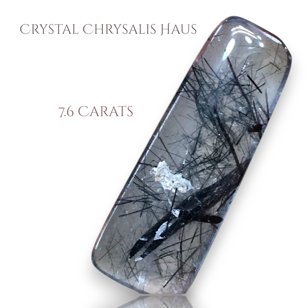 Natural A+ Water Clear Black Tourmaline Rutile Quartz Crystal - 7.6 Carats