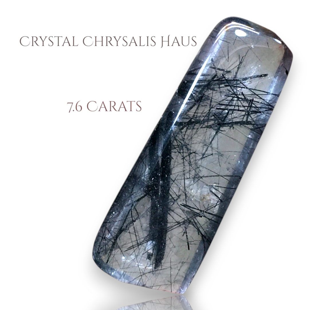 Natural A+ Water Clear Black Tourmaline Rutile Quartz Crystal - 7.6 Carats