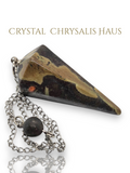 Silver Natural Blossom Jasper Gemstone Point Divination Pendulum