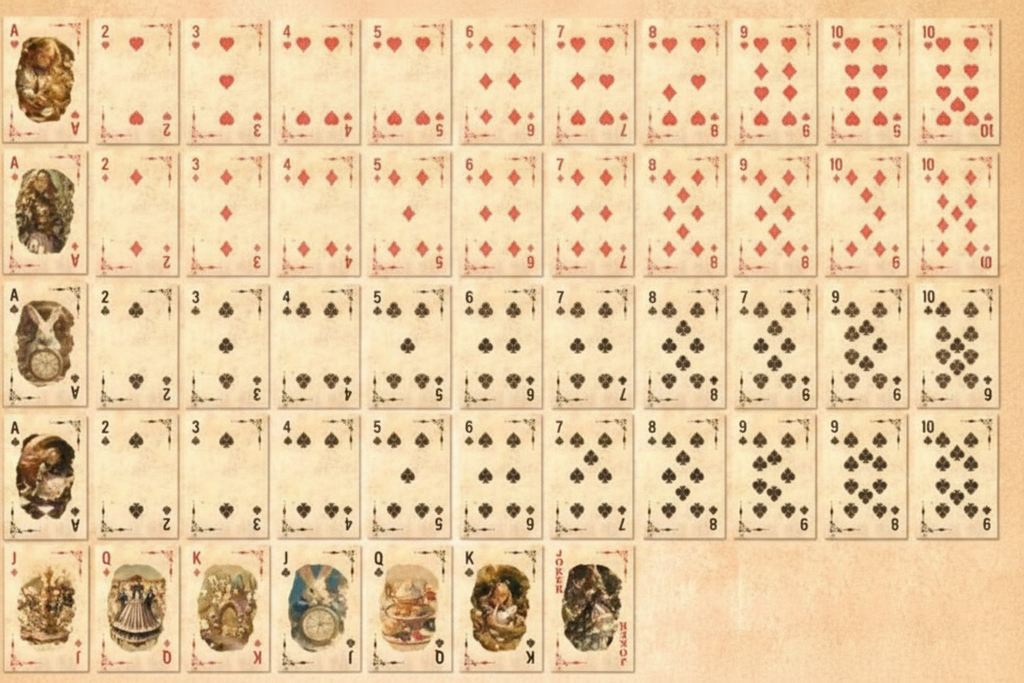 Alice In Wonderland Vintage Cartomancy Divination Playing Cards