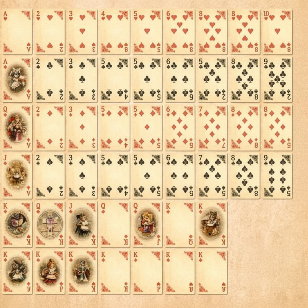 Alice In Wonderland Vintage Cartomancy Divination Playing Cards