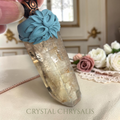 Handmade Antique Copper Smoky Lemurian Quartz Crystal Point Pendant
