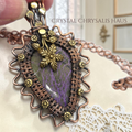 Handcrafted Wire Wrapped Artisan Atlantisite Gemstone Pendant Necklace