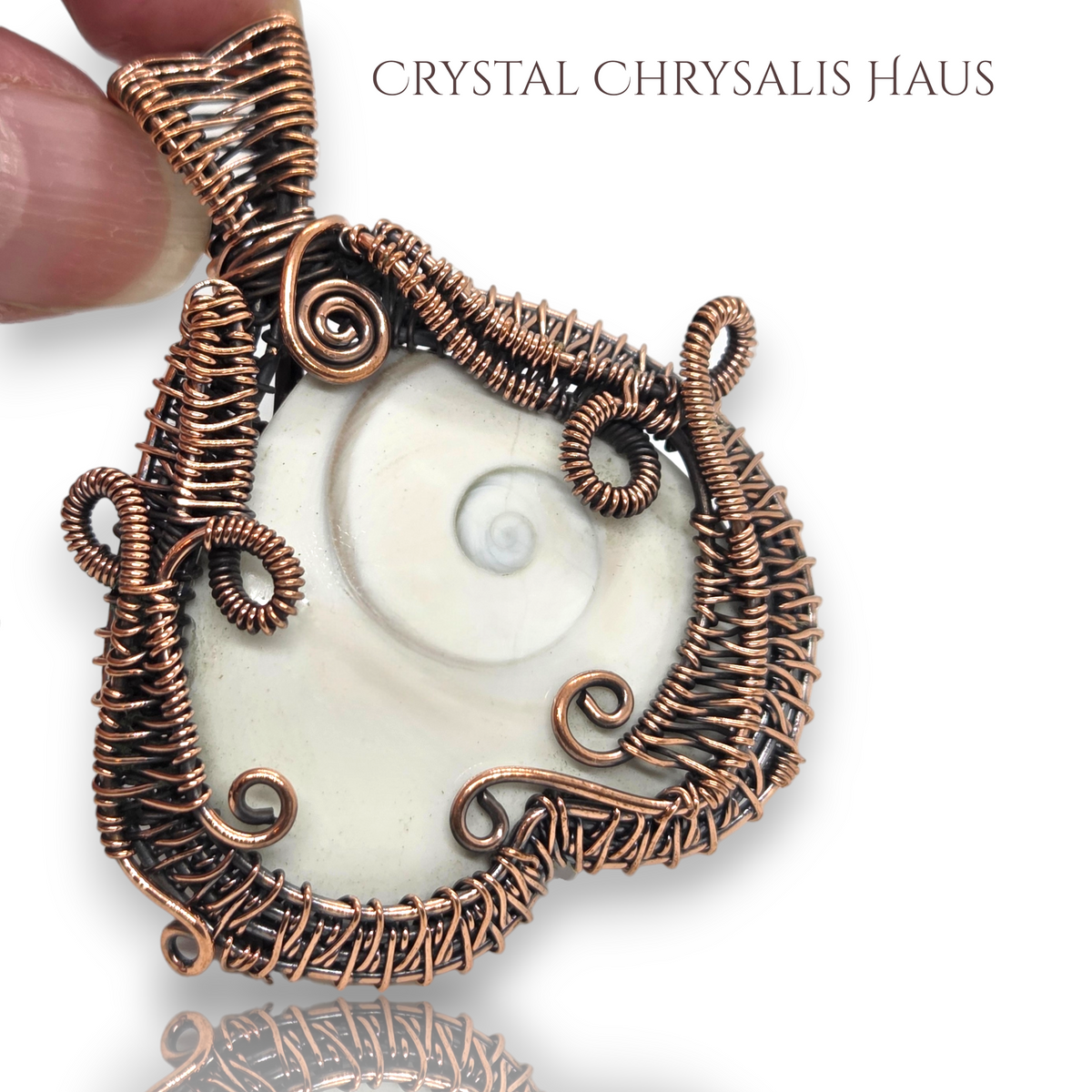 Copper Handmade Natural Shiva Eye Heart Wire Wrap Gemstone
