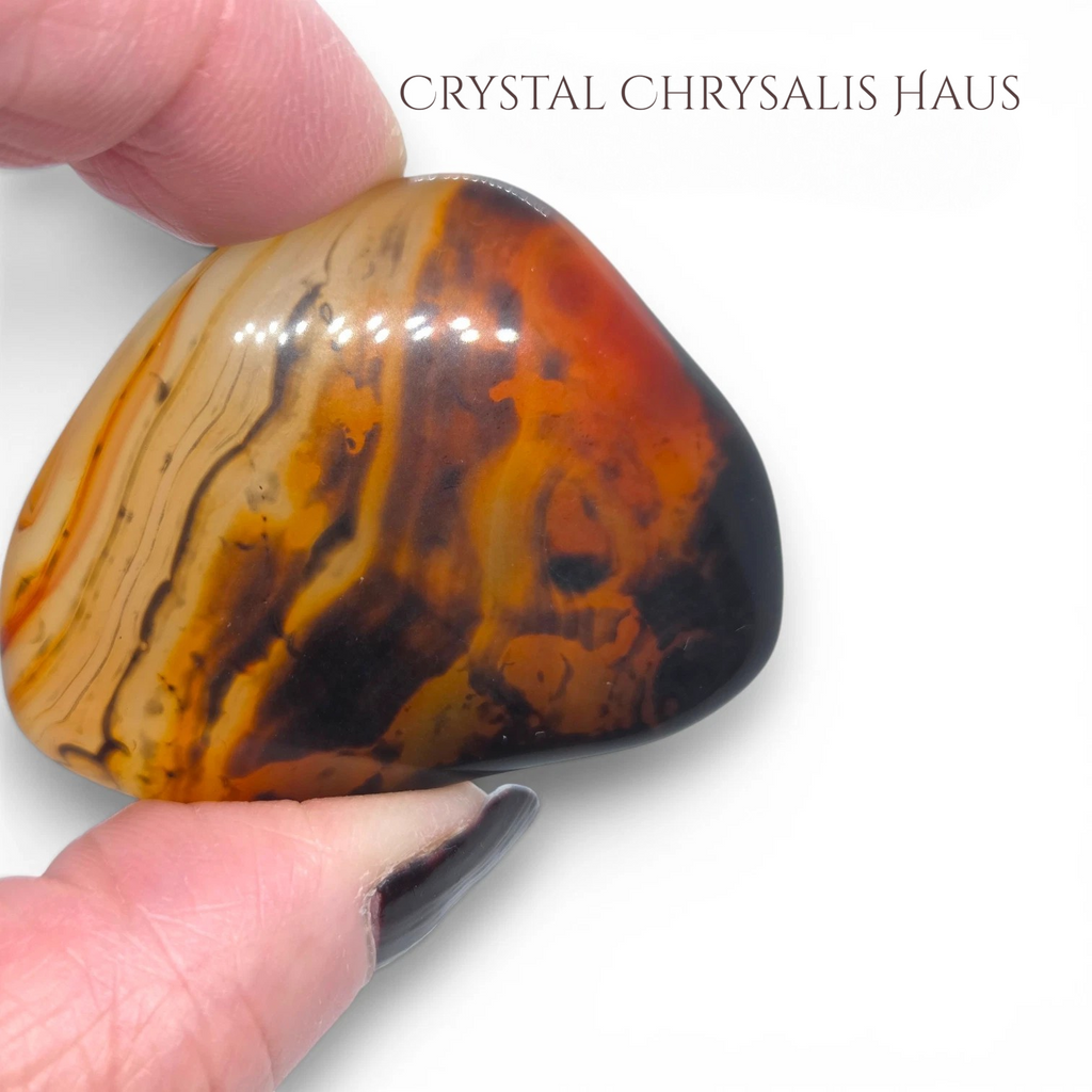 Lot of 3 Beautiful Natural Banded Agates Freeform Polished Gemstones