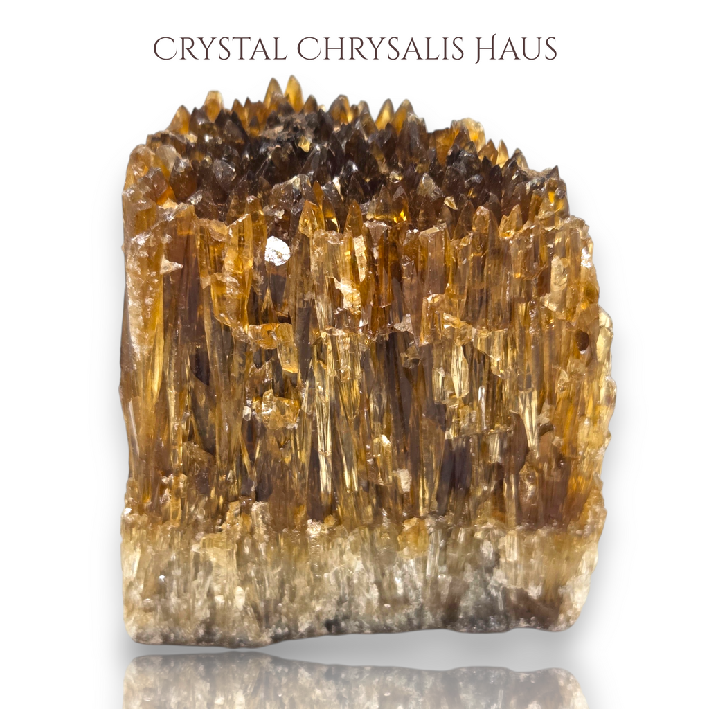 Natural Raw Amber Calcite Crystal Cluster Stone Collectible