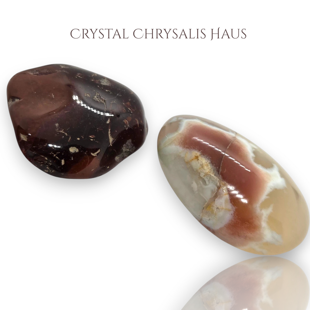 Set of 2 Beautiful A+ Natural Carnelian Agate Freeform Polished Gemstones