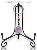 Natural Single Amethyst Crystal Point Silver Key Chain (Copy)