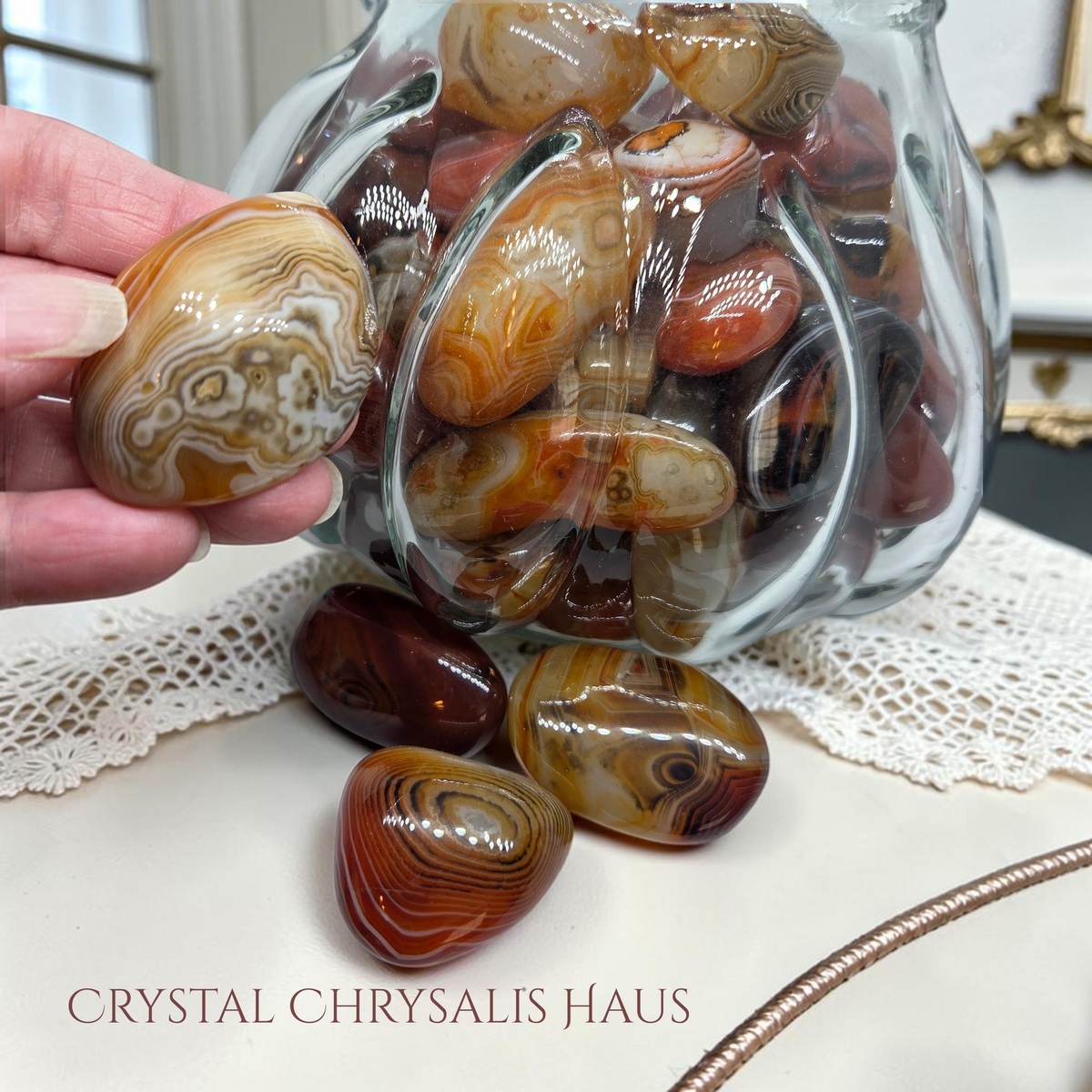 Beautiful A+ Natural  Banded Agate Freeform Polished Gemstones