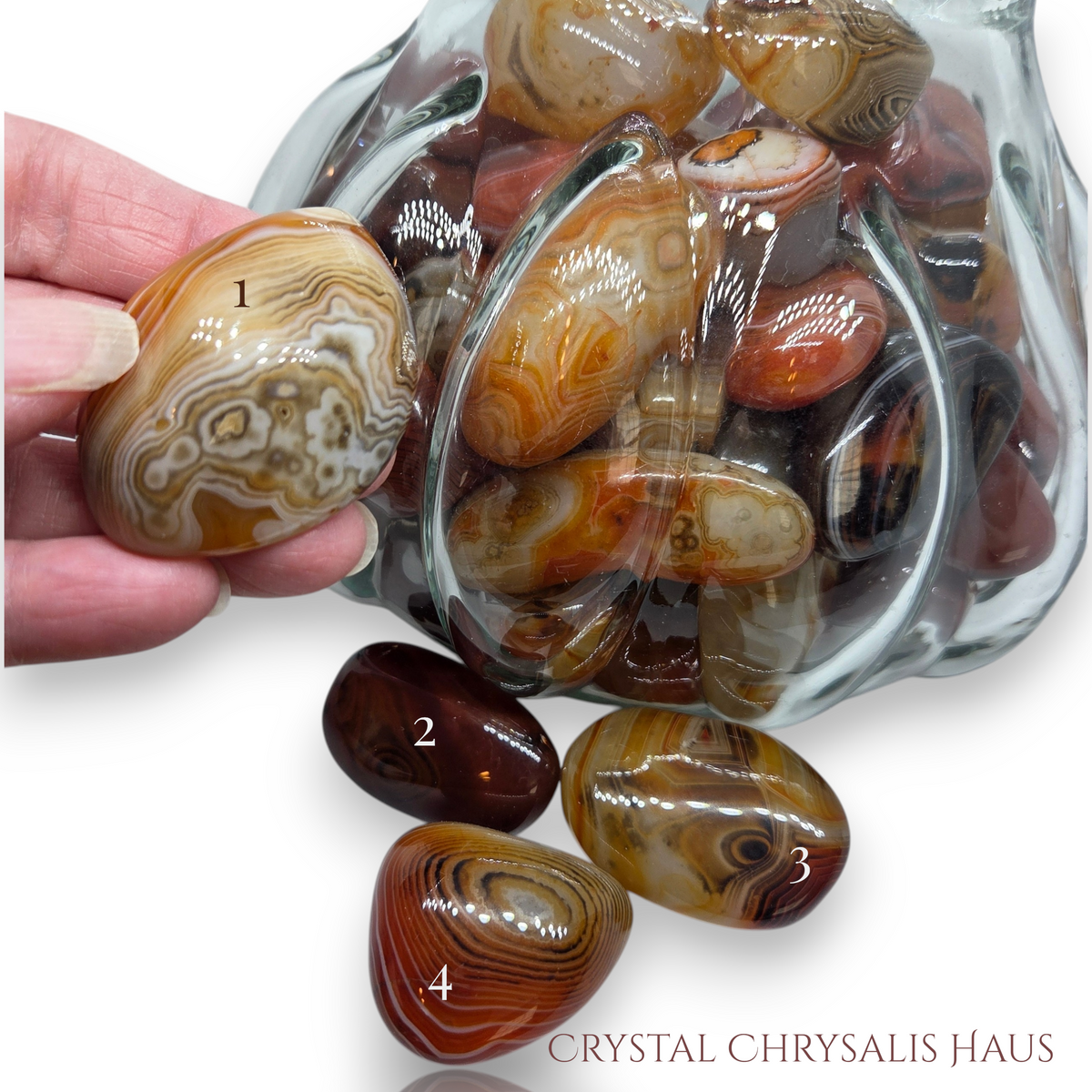 Beautiful A+ Natural  Banded Agate Freeform Polished Gemstones