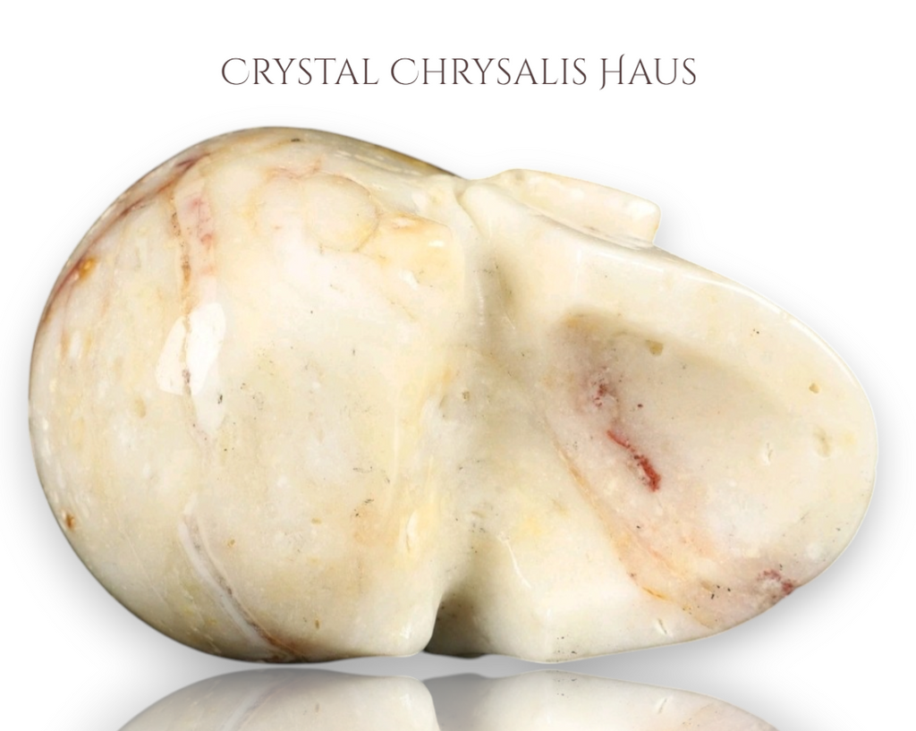 Natural A+ Life Like Carved Polished Agate Skull Stone Decor