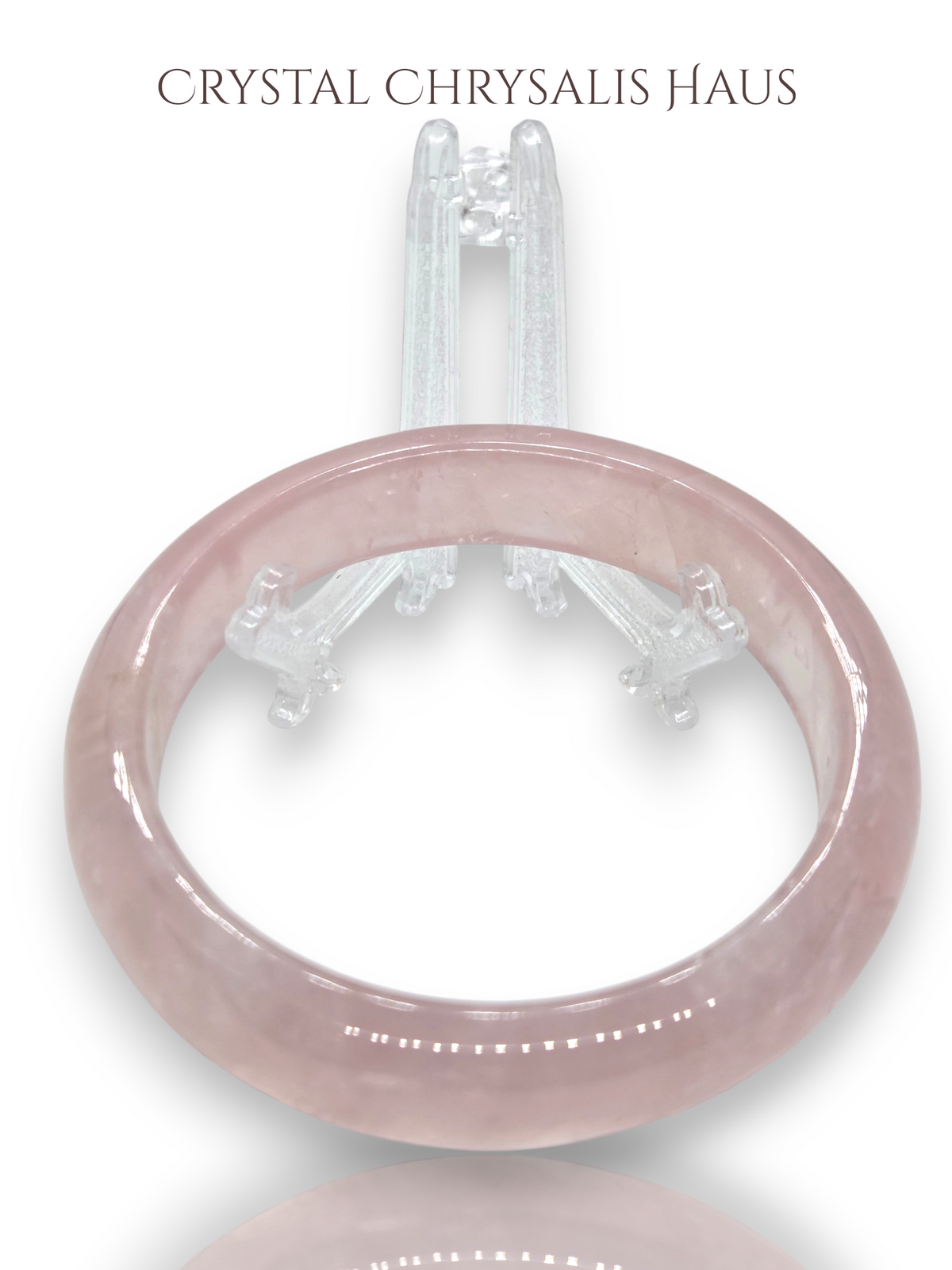 Natural Polished Rose Quartz Crystal Jewelry Bracelet Bangle Sphere Stand