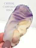 Natural Rare Colour Banded Purple Agate Geode Slice