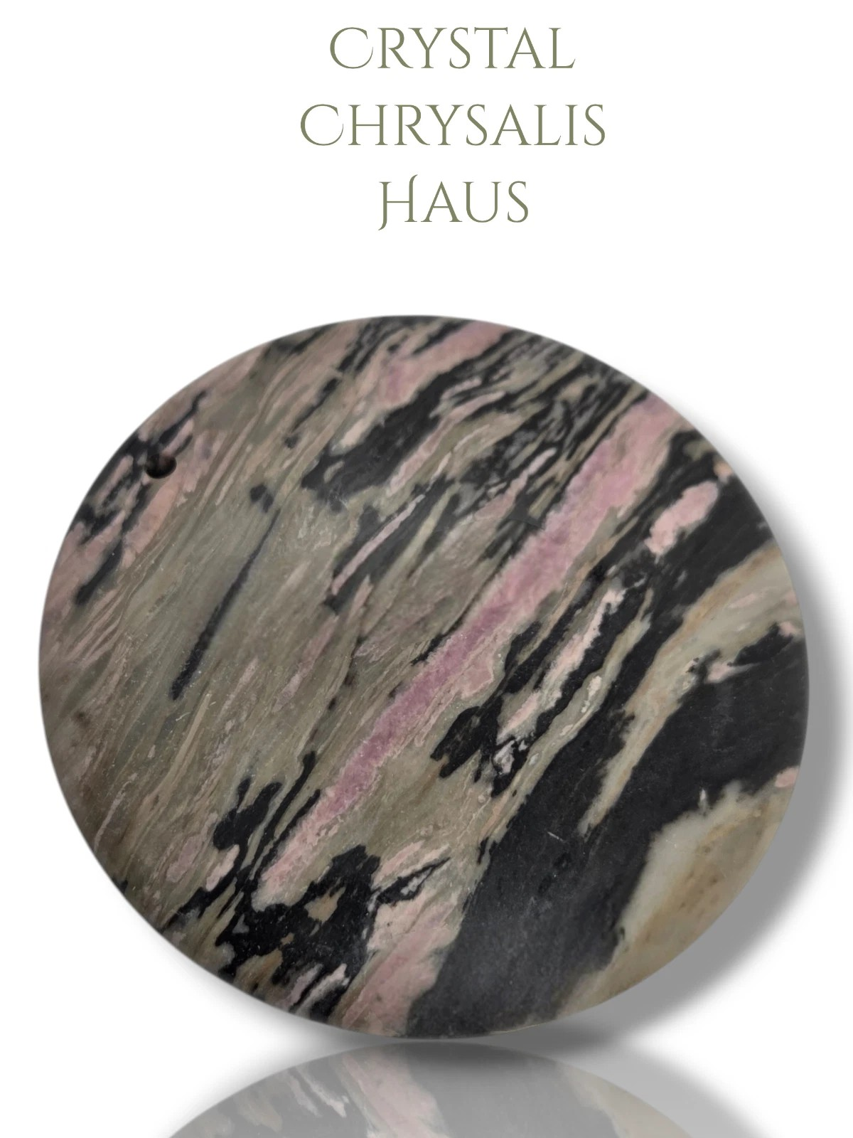 Natural Round Cut Rhodonite Gemstone Drilled Pillow Cabochon
