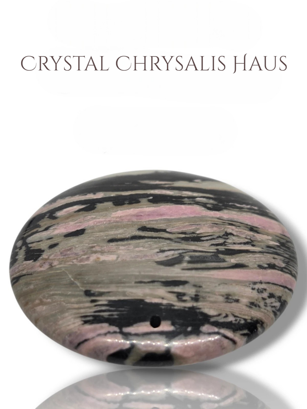 Natural Round Cut Rhodonite Gemstone Drilled Pillow Cabochon