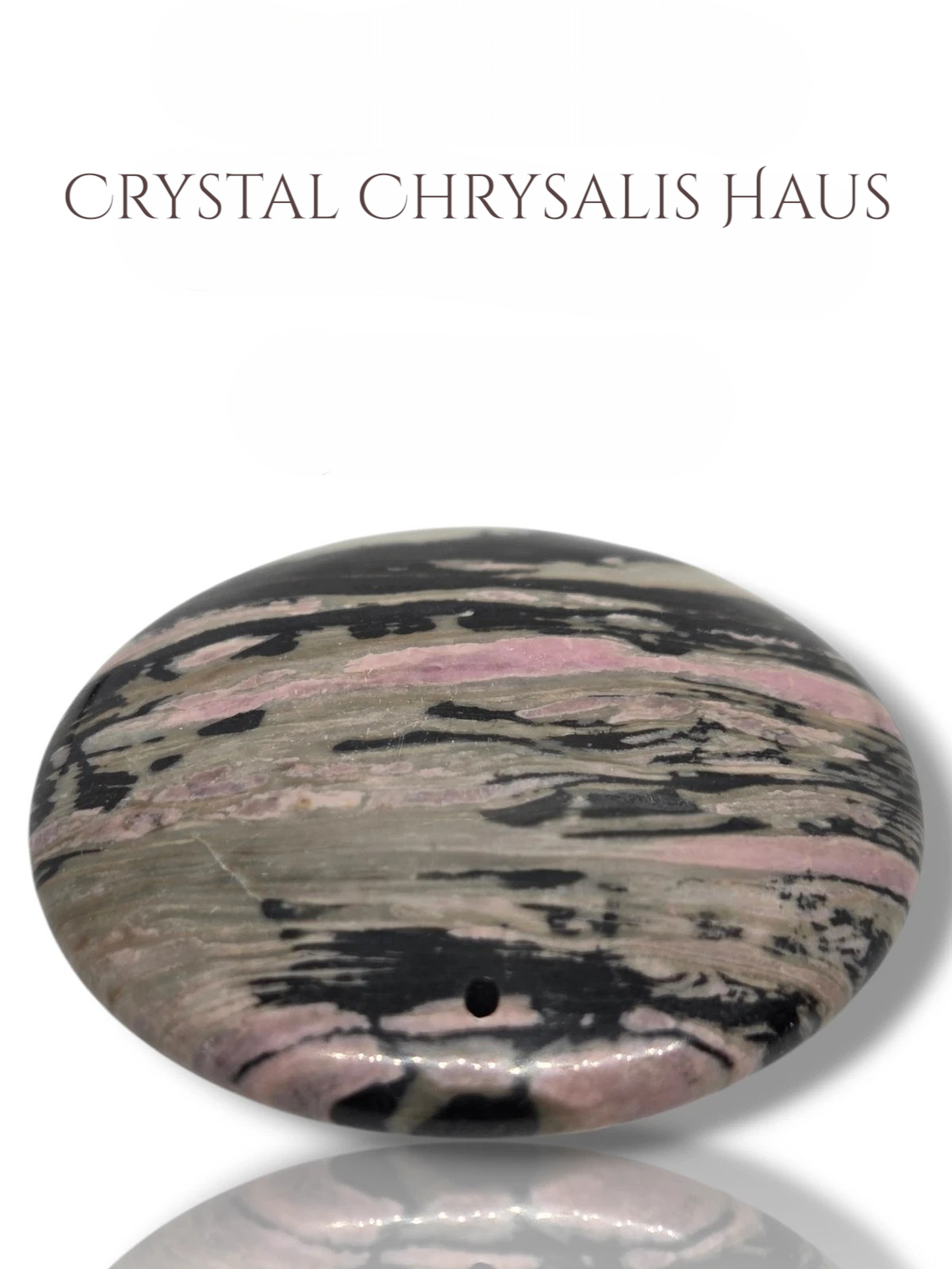 Natural Round Cut Rhodonite Gemstone Drilled Pillow Cabochon