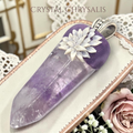 Handmade Antique Silver Natural Clear Amethyst Quartz Crystal Point Pendant