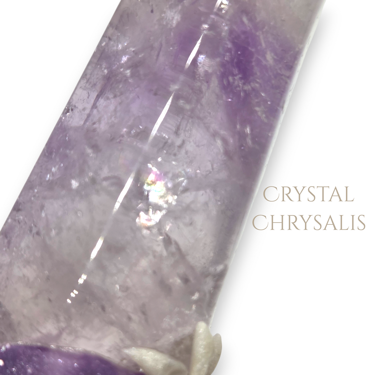 Handmade Antique Silver Natural Clear Amethyst Quartz Crystal Point Pendant
